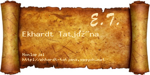 Ekhardt Tatjána névjegykártya